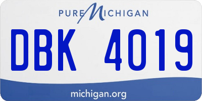 MI license plate DBK4019