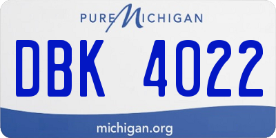 MI license plate DBK4022