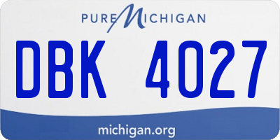 MI license plate DBK4027
