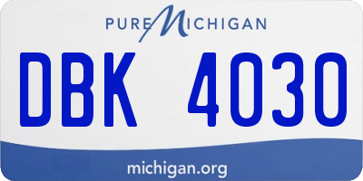 MI license plate DBK4030