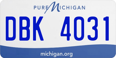 MI license plate DBK4031