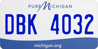 MI license plate DBK4032