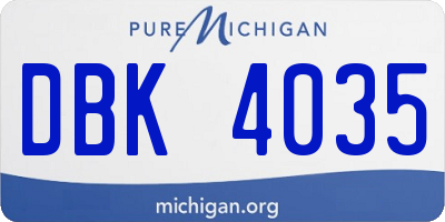 MI license plate DBK4035