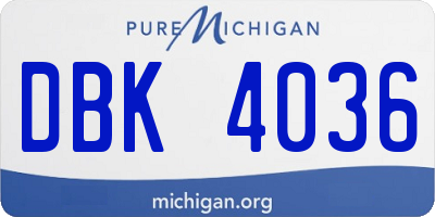MI license plate DBK4036