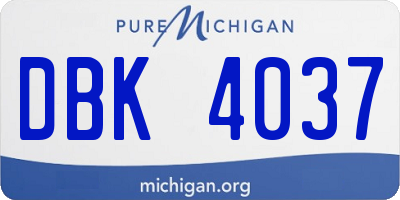 MI license plate DBK4037