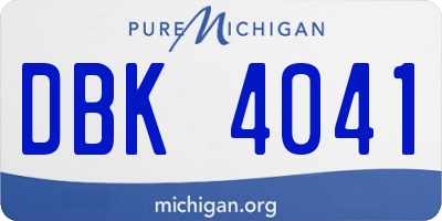 MI license plate DBK4041