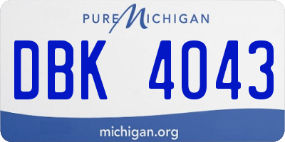 MI license plate DBK4043