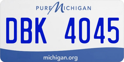 MI license plate DBK4045