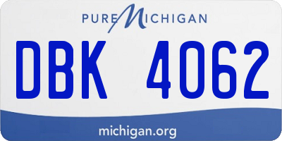 MI license plate DBK4062
