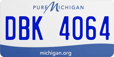 MI license plate DBK4064