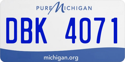 MI license plate DBK4071