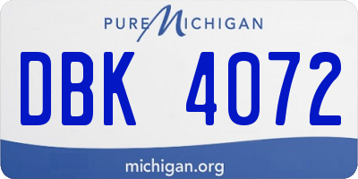 MI license plate DBK4072