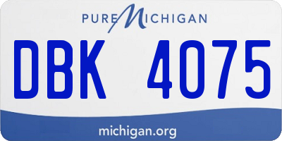 MI license plate DBK4075