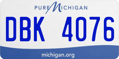 MI license plate DBK4076