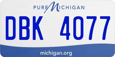 MI license plate DBK4077