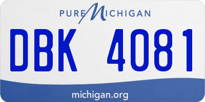 MI license plate DBK4081