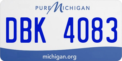 MI license plate DBK4083