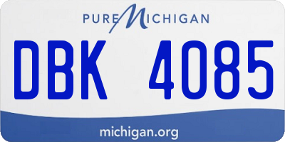 MI license plate DBK4085