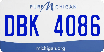 MI license plate DBK4086