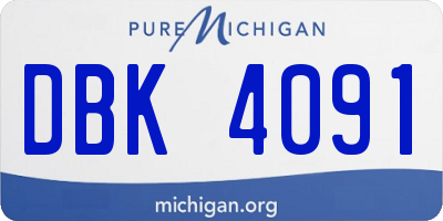 MI license plate DBK4091