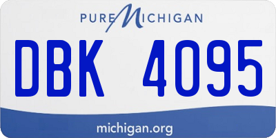 MI license plate DBK4095