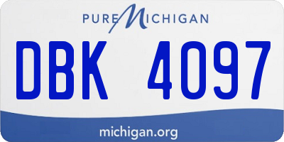 MI license plate DBK4097