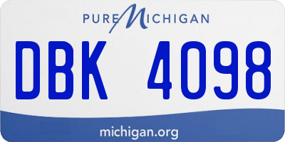 MI license plate DBK4098