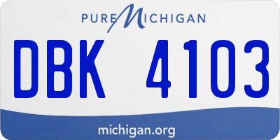 MI license plate DBK4103