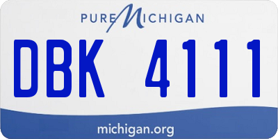 MI license plate DBK4111