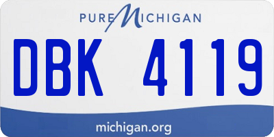 MI license plate DBK4119