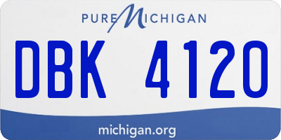 MI license plate DBK4120