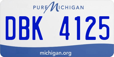 MI license plate DBK4125
