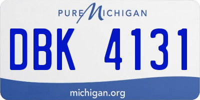 MI license plate DBK4131
