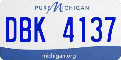 MI license plate DBK4137