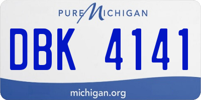 MI license plate DBK4141