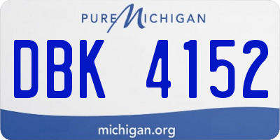MI license plate DBK4152