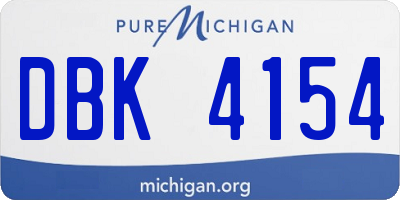 MI license plate DBK4154