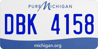 MI license plate DBK4158