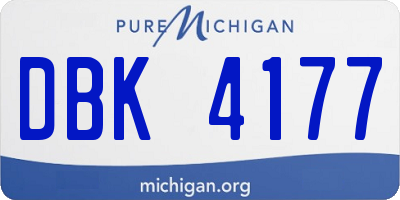 MI license plate DBK4177