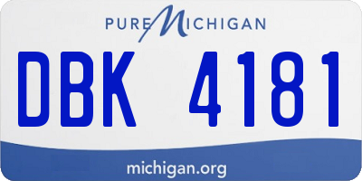 MI license plate DBK4181
