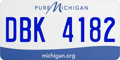 MI license plate DBK4182