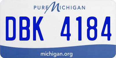 MI license plate DBK4184