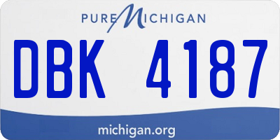 MI license plate DBK4187