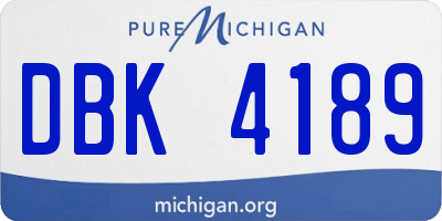 MI license plate DBK4189