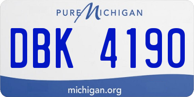 MI license plate DBK4190
