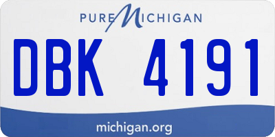 MI license plate DBK4191