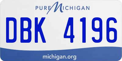 MI license plate DBK4196