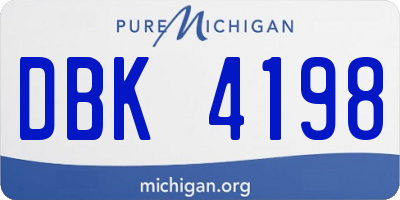 MI license plate DBK4198