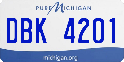 MI license plate DBK4201