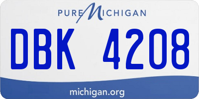 MI license plate DBK4208